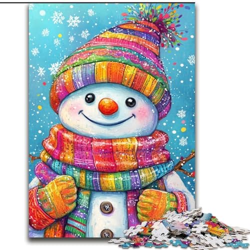 Puzzle für Jugendliche, 1000-teiliges Puzzle Weihnachtsschneemann, für 14+, anspruchsvolles Spiel als Geschenk für die ganze Familie und Freunde (Größe 50x75cm) von RZFWJL