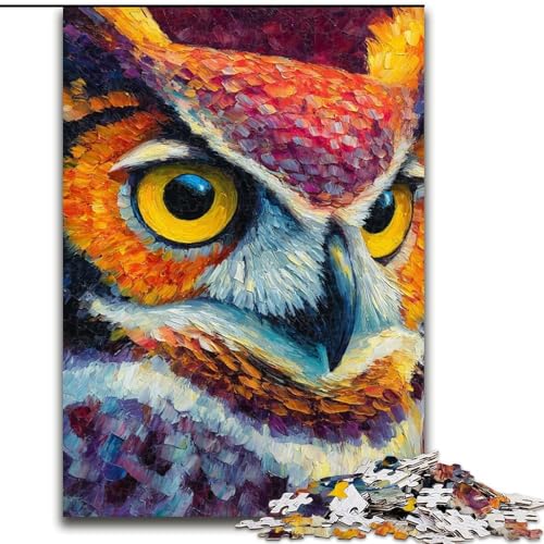 Puzzle für Teenager, 1000 Eulen, Lernspiele, Heimdekoration, ganze Familie (Größe 26x38cm) von RZFWJL