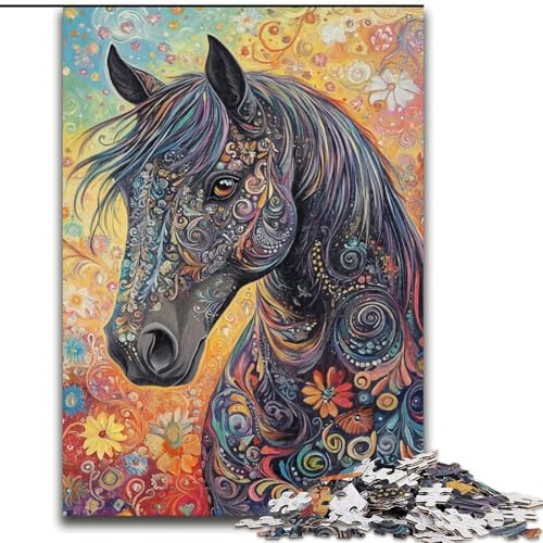 Puzzle für Teenager, 1000 Graffiti-Pferde, Lernspiele, Heimdekoration, ganze Familie (Größe 50x75cm) von RZFWJL