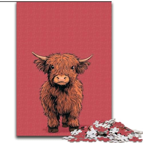 Puzzle für Teenager, 1000 Highland Cow, Lernspiele, Heimdekoration, ganze Familie (Größe 26x38cm) von RZFWJL