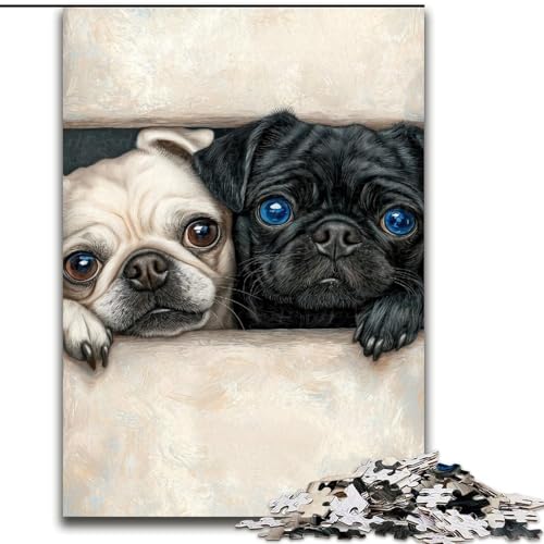 Puzzle für Teenager, 1000 Mops, Lernspiele, Heimdekoration, ganze Familie (Größe 50x75cm) von RZFWJL