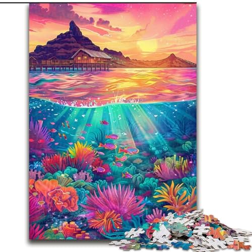 Puzzle für Teenager, 1000 Psychedelic Island, Lernspiele, Heimdekoration, ganze Familie (Größe 50x75cm) von RZFWJL