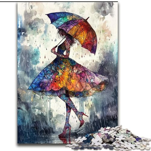 Puzzle für Teenager, 1000 Puzzles, Mädchen mit Regenschirm, für und ab 14 Jahren, pädagogisches Lernspielzeug, Familienspiele, Geburtstagsgeschenk (Größe 26x38cm) von RZFWJL