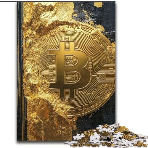Puzzle für Teenager, 1000 Puzzleteile, Bitcoin-Logo, für und ab 14 Jahren, pädagogisches Lernspielzeug, Familienspiele, Geburtstagsgeschenk (Größe 50x75cm) von RZFWJL
