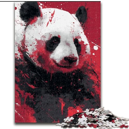 Puzzle für Teenager, 1000 Teile, Aquarell-Panda, Stressabbau, schwierige Herausforderung, Wichtelgeschenke für Kinder ab 14 Jahren (Größe 50x75cm) von RZFWJL