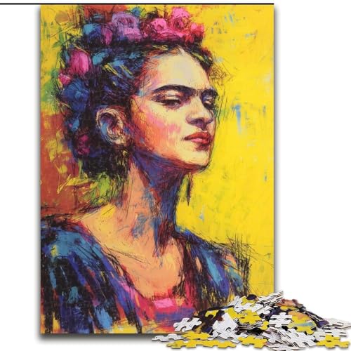 Puzzle für Teenager, 1000 Teile, Art Girl, Familienspiel, Stressabbau, schwierige Herausforderung, EIN Kunstwerk für Kinder ab 14 Jahren (Größe 26x38cm) von RZFWJL