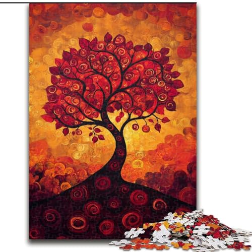 Puzzle für Teenager, 1000 Teile, Bäume im Herbst, Stressabbau, schwierige Herausforderung, Wichtelgeschenke für Kinder ab 14 Jahren (Größe 50x75cm) von RZFWJL