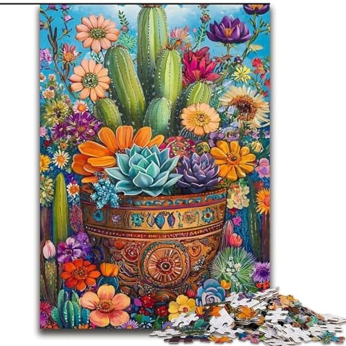 Puzzle für Teenager, 1000 Teile, Blumenkunst, Familienspiel, Stressabbau, schwierige Herausforderung, EIN Kunstwerk für Kinder ab 14 Jahren (Größe 26x38cm) von RZFWJL