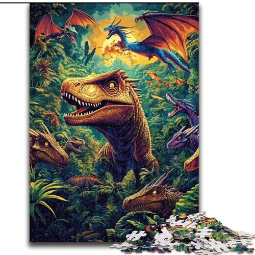 Puzzle für Teenager, 1000 Teile, Dinosaurier, Dekomprimierendes intellektuelles Lernspielzeug, Geburtstagsgeschenk, Geschenke (Größe 50x75cm) von RZFWJL