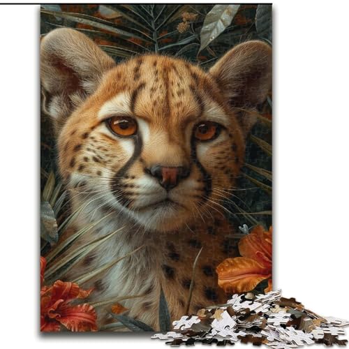 Puzzle für Teenager, 1000 Teile, Dschungelleopard, Dekomprimierendes intellektuelles Lernspielzeug, Geburtstagsgeschenk, Geschenke (Größe 50x75cm) von RZFWJL