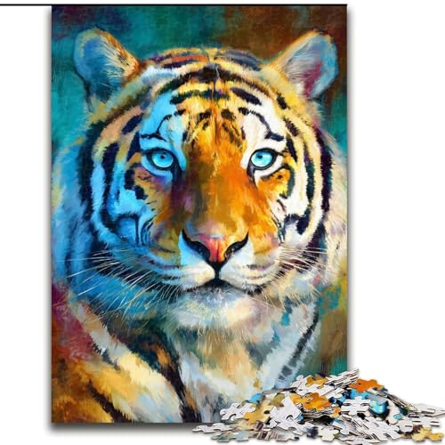 Puzzle für Teenager, 1000 Teile, Dschungeltiger, Lernspiele, Heimdekoration, ganze Familie (Größe 50x75cm) von RZFWJL