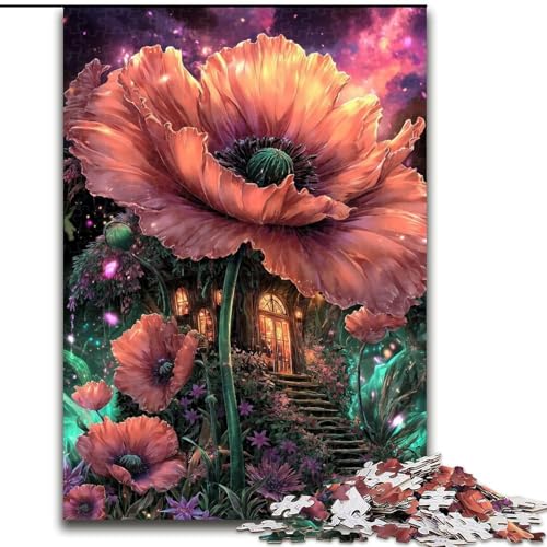 Puzzle für Teenager, 1000 Teile, Fantasie-Mohnblumen, Stressabbau, schwierige Herausforderung, Wichtelgeschenke für Kinder ab 14 Jahren (Größe 26x38cm) von RZFWJL