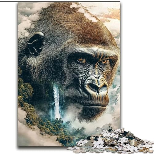 Puzzle für Teenager, 1000 Teile, Gorillas, Stressabbau, schwierige Herausforderung, Wichtelgeschenke für Kinder ab 14 Jahren (Größe 26x38cm) von RZFWJL