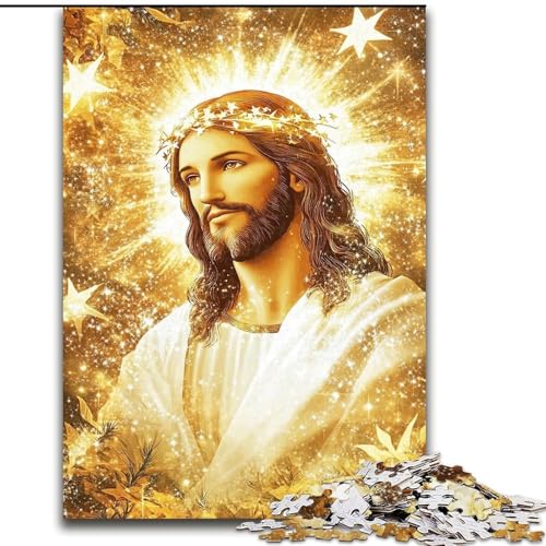Puzzle für Teenager, 1000 Teile, Jesus, Stressabbau, schwierige Herausforderung, Wichtelgeschenke für Kinder ab 14 Jahren (Größe 26x38cm) von RZFWJL