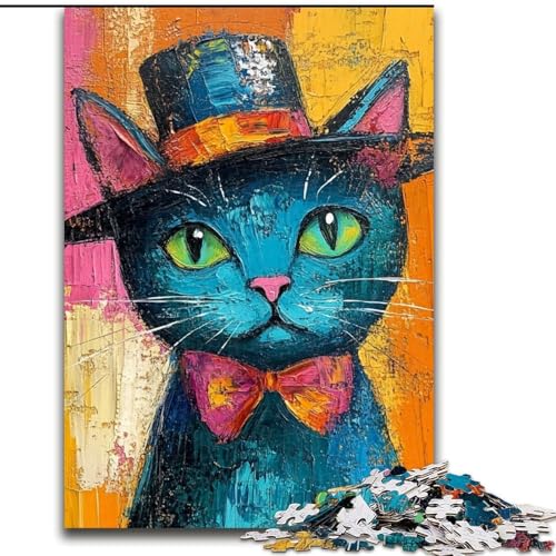 Puzzle für Teenager, 1000 Teile, Kätzchen, Familienspiel, Stressabbau, schwierige Herausforderung, EIN Kunstwerk für Kinder ab 14 Jahren (Größe 50x75cm) von RZFWJL