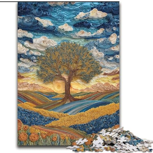 Puzzle für Teenager, 1000 Teile, Lebensbaum, Lernspiele, Heimdekoration, ganze Familie (Größe 26x38cm) von RZFWJL