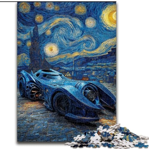 Puzzle für Teenager, 1000 Teile, Nachthimmel-Sportwagen, Dekomprimierendes intellektuelles Lernspielzeug, Geburtstagsgeschenk, Geschenke (Größe 50x75cm) von RZFWJL