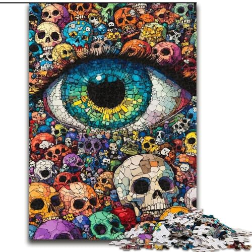 Puzzle für Teenager, 1000 Teile, Puzzle Farbaugen, Lernspiele, Heimdekoration, geeignet für die Schreibtischdekoration (Größe 26x38cm) von RZFWJL