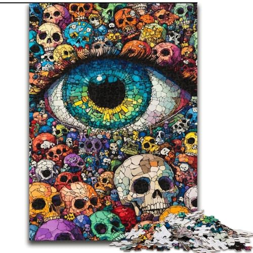 Puzzle für Teenager, 1000 Teile, Puzzle Farbaugen, Lernspiele, Heimdekoration, geeignet für die Schreibtischdekoration (Größe 50x75cm) von RZFWJL