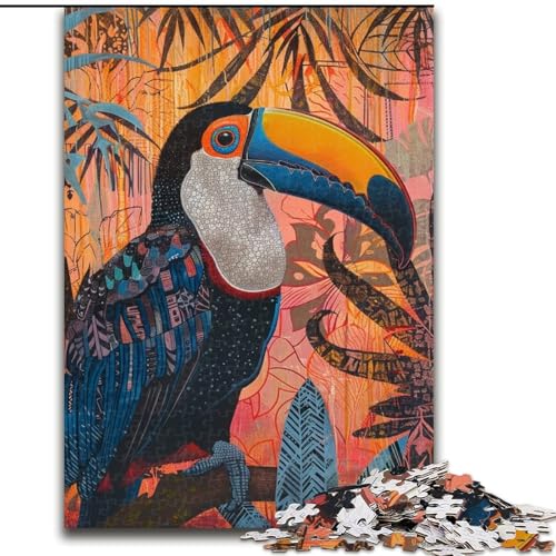 Puzzle für Teenager, 1000 Teile, Regenwaldpapagei, Dekomprimierendes intellektuelles Lernspielzeug, Geburtstagsgeschenk, Geschenke (Größe 50x75cm) von RZFWJL
