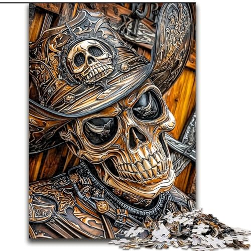 Puzzle für Teenager, 1000 Teile, Skelett, Familienspiel, Stressabbau, schwierige Herausforderung, EIN Kunstwerk für Kinder ab 14 Jahren (Größe 50x75cm) von RZFWJL