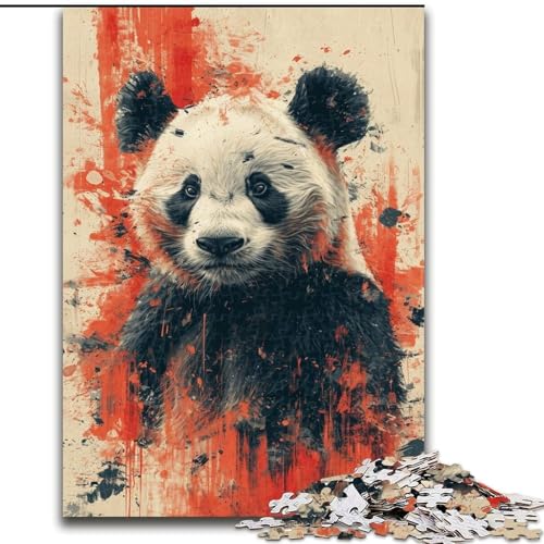 Puzzle für Teenager, 1000 Teile, Tierpanda, Stressabbau, schwierige Herausforderung, Wichtelgeschenke für Kinder ab 14 Jahren (Größe 26x38cm) von RZFWJL