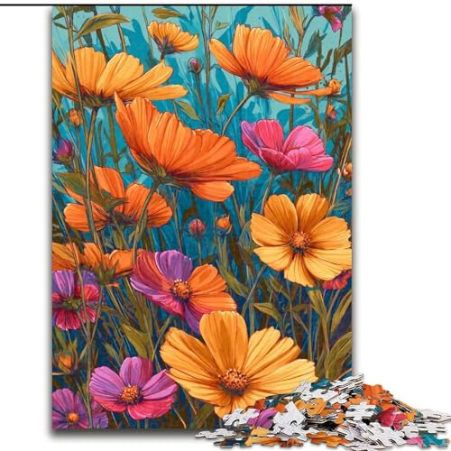 Puzzle für Teenager, 1000 Teile, Wildblumen-Sommer, Stressabbau, schwierige Herausforderung, Wichtelgeschenke für Kinder ab 14 Jahren (Größe 50x75cm) von RZFWJL