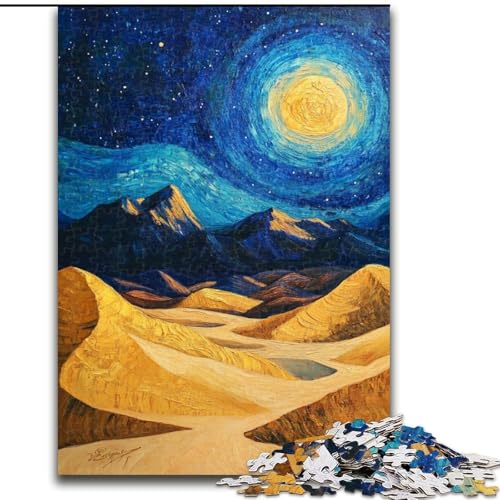 Puzzle für Teenager, 1000 Teile, Wüstennachthimmel, Stressabbau, schwierige Herausforderung, Wichtelgeschenke für Kinder ab 14 Jahren (Größe 50x75cm) von RZFWJL