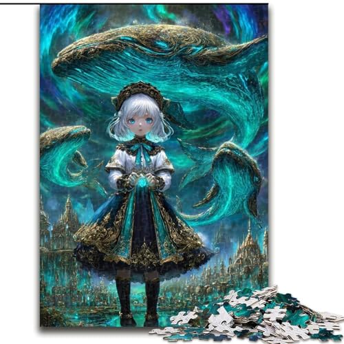 Puzzle für Teenager, 1000 Teile, geheimnisvolles Elfenmädchen, Stressabbau, schwierige Herausforderung, Wichtelgeschenke für Kinder ab 14 Jahren (Größe 26x38cm) von RZFWJL