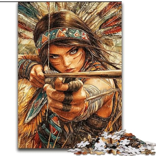 Puzzle für Teenager, 1000 Teile, indische Prinzessin, entspannendes intellektuelles Lernspielzeug, Geburtstagsgeschenk, Geschenke (Größe 50x75cm) von RZFWJL