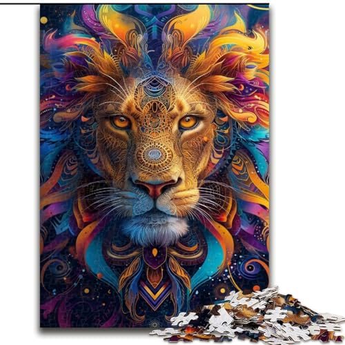 Puzzle für Teenager, 1000 psychedelische Löwen, Lernspiele, Heimdekoration, ganze Familie (Größe 50x75cm) von RZFWJL