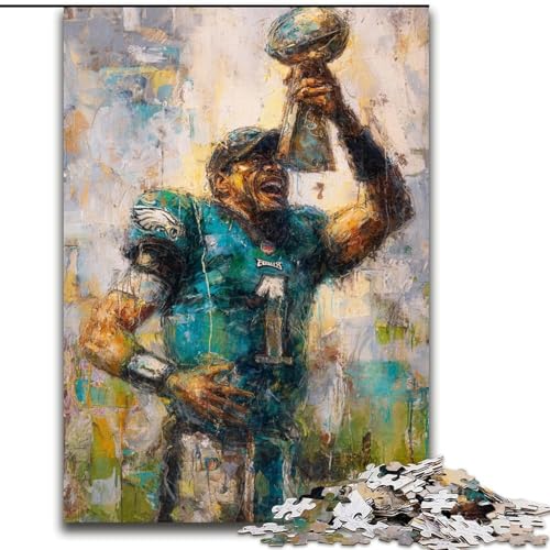 Puzzle für Teenager, 1000-teiliges Puzzle, American Football, Stressabbau, schwierige Herausforderung, Heimdekorationsspielzeug (Größe 26x38cm) von RZFWJL