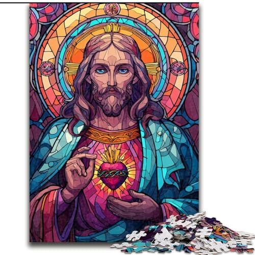 Puzzle für Teenager, 1000-teiliges Puzzle, Jesus-Kunst, Lernspiele, Heimdekoration, geeignet für die Schreibtischdekoration (Größe 50x75cm) von RZFWJL