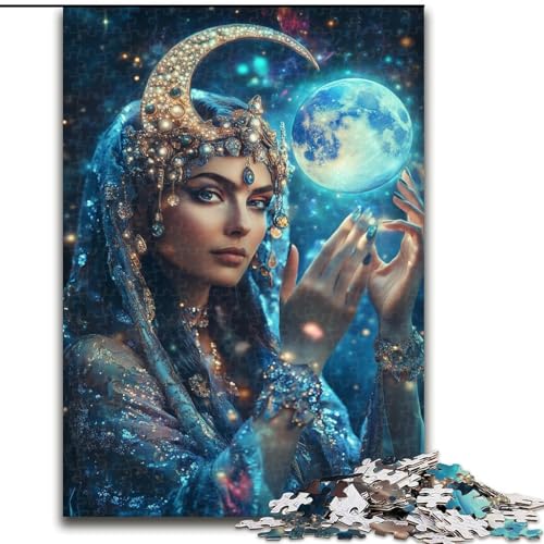 Puzzle für Teenager, 1000-teiliges Puzzle, Mondgöttin, Lernspiele, Heimdekoration, geeignet für die Schreibtischdekoration (Größe 26x38cm) von RZFWJL