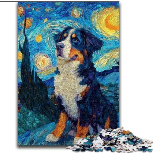 Puzzle für Teenager, 1000-teiliges Puzzle, Nachthimmelhund, Lernspiele, Heimdekoration, geeignet für die Schreibtischdekoration (Größe 50x75cm) von RZFWJL