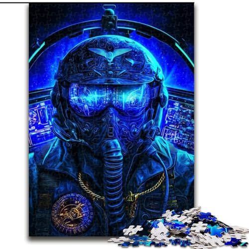Puzzle für Teenager, 1000-teiliges Puzzle, Pilot, Lernspiele, Heimdekoration, geeignet für die Schreibtischdekoration (Größe 26x38cm) von RZFWJL