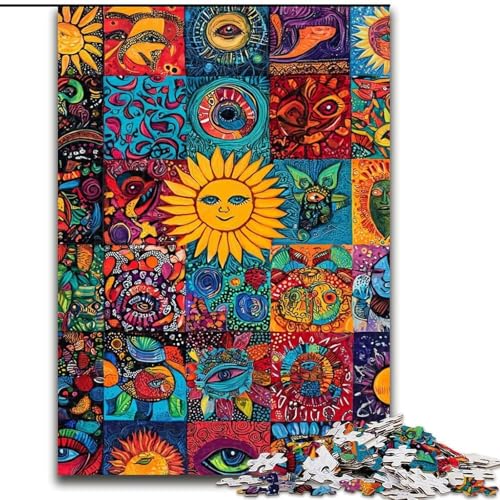 Puzzle für Teenager, 1000-teiliges Puzzle, Sonnenlächelnde Collage, Lernspiele, Heimdekoration, geeignet für die Schreibtischdekoration (Größe 26x38cm) von RZFWJL
