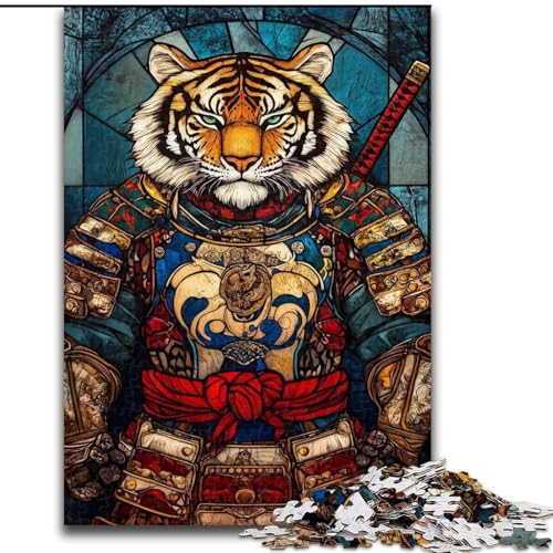 Puzzle für Teenager, 1000-teiliges Puzzle, Tigerkrieger, Lernspiele, Heimdekoration, geeignet für die Schreibtischdekoration (Größe 26x38cm) von RZFWJL