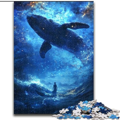 Puzzle für Teenager, 1000-teiliges Puzzle, Weltraumwal, Lernspiele, Heimdekoration, geeignet für die Schreibtischdekoration (Größe 50x75cm) von RZFWJL