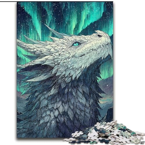 Puzzle für Teenager, 1000-teiliges Puzzle, geheimnisvoller Drache, Lernspiele, Heimdekoration, geeignet für die Schreibtischdekoration (Größe 50x75cm) von RZFWJL