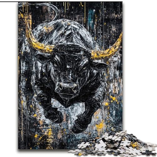 Puzzle für Teenager, 1000-teiliges Puzzle, schwarzer Goldbulle, Lernspiele, Heimdekoration, geeignet für die Schreibtischdekoration (Größe 50x75cm) von RZFWJL