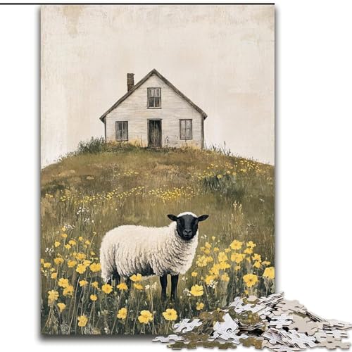 Puzzle für Teenager, 1000-teiliges Puzzle Bauernhof, Lernspiele, Heimdekoration, geeignet für die Schreibtischdekoration (Größe 26x38cm) von RZFWJL