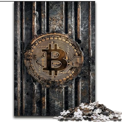 Puzzle für Teenager, 1000-teiliges Puzzle Bitcoin-Logo, für 14+, anspruchsvolles Spiel als Geschenk für die ganze Familie und Freunde (Größe 26x38cm) von RZFWJL