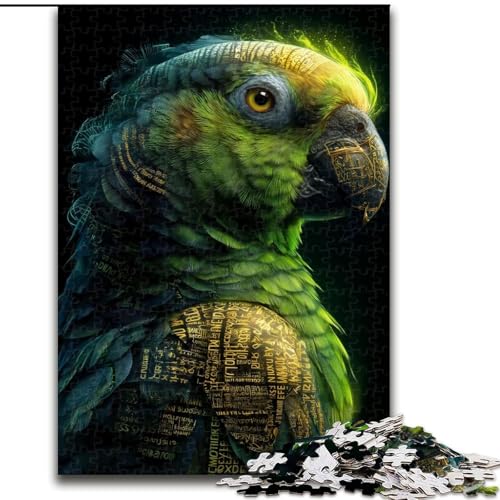 Puzzle für Teenager, 1000-teiliges Puzzle Cosmic Parrot, Lernspiele, Heimdekoration, geeignet für die Schreibtischdekoration (Größe 26x38cm) von RZFWJL