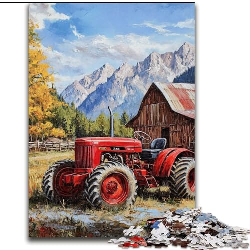 Puzzle für Teenager, Bauernhoftraktor, für Kinder ab 14 Jahren, jedes Teil ist einzigartig – lustiges und herausforderndes Spiel für die ganze Familie, tolles Geschenk (Größe 50x75cm) von RZFWJL