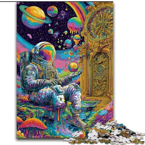 Puzzle für Teenager Psychedelischer Astronaut, für Kinder ab 14 Jahren, jedes Teil ist einzigartig – lustiges und herausforderndes Spiel für die ganze Familie, tolles Geschenk (Größe 50x75cm) von RZFWJL