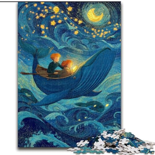 Puzzle für Teenager Weltraumwal, für Kinder ab 14 Jahren, jedes Teil ist einzigartig – lustiges und herausforderndes Spiel für die ganze Familie, tolles Geschenk (Größe 50x75cm) von RZFWJL