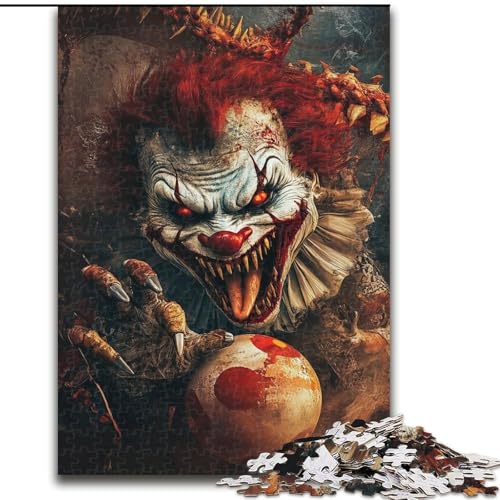 Puzzle mit 1000 Teilen für Erwachsene, Clown-Geschenke, Familienaktivität, einzigartige Heimdekoration und Geschenke für Kinder ab 14 Jahren (Größe 26x38cm) von RZFWJL