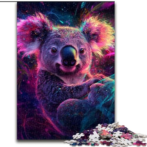 Puzzle mit 1000 Teilen für Erwachsene, Galaxie-Leoparden-Puzzle aus Holz, Weihnachten, Halloween, Ostern, Neujahr, 1000 Teile(50x75cm) von RZFWJL