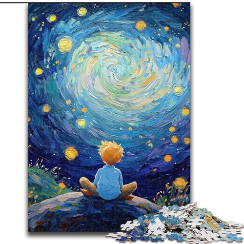 Puzzle mit 1000 Teilen für Erwachsene, Geschenke Der kleine Prinz des Nachthimmels, Familienaktivität, einzigartige Heimdekoration und Geschenke für Kinder ab 14 Jahren (Größe 50x75cm) von RZFWJL
